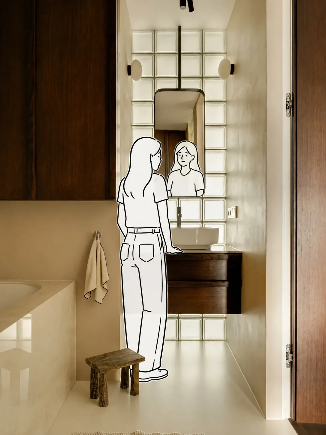 Salle de bain rénovée et prête pour la mise en location
